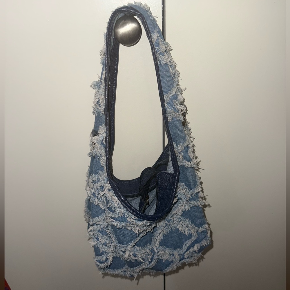 Denim exterior purse